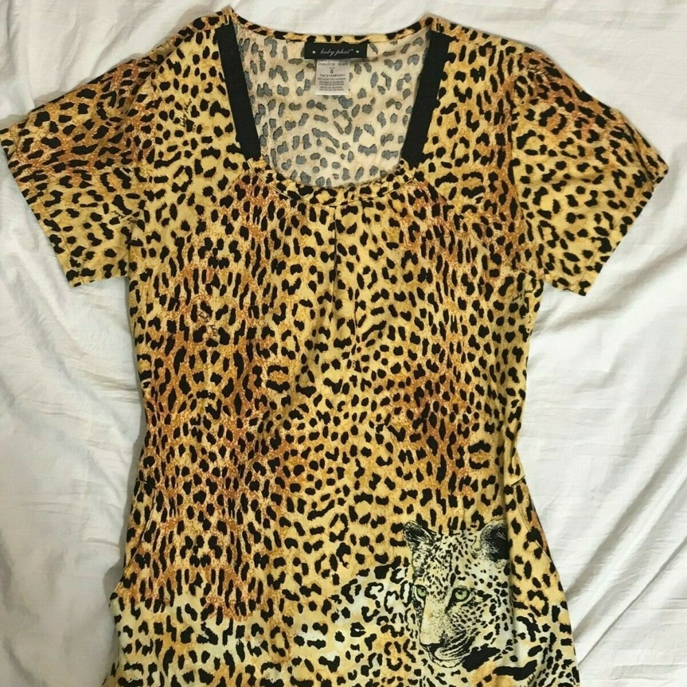 Baby Phat Women's Cotton Leopard Print Top, Size S